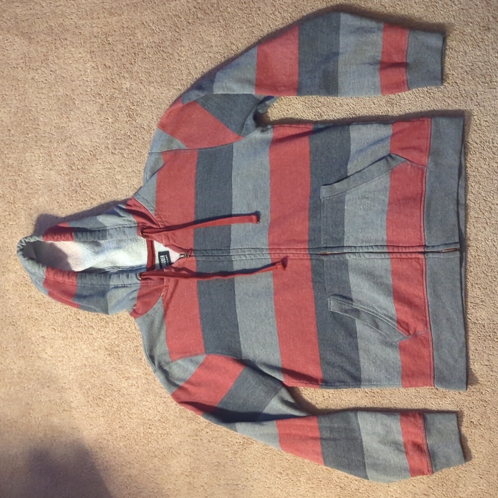 Knickerbocker Vintage Design Medium Hoodie Hooded Sweatshirt Full-Zip Striped
